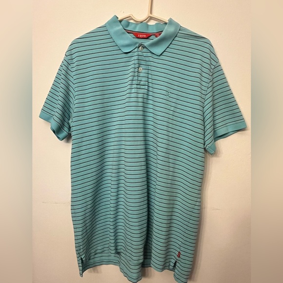 Men's IZOD Golf Polo Short Sleeve Shirt Green/Blue XL - Picture 1 of 6